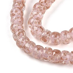 Luminous Handmade Gold Foil Glass Beads Strands&nbsp;FOIL-N029-02A-09
