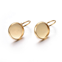 304 Stainless Steel Leverback Earring Settings&nbsp;X-STAS-F191-03G-10mm