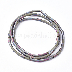 Electroplated Frosted Glass Beads Strands&nbsp;EGLA-G071-F