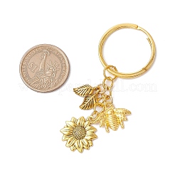 Sunflower & Bee Alloy Keychains&nbsp;KEYC-JKC01061