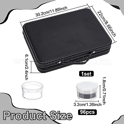 96Pcs Round PS Plastic Loose Diamond Small Cases Set with Sponge Inside&nbsp;CON-WH0001-63