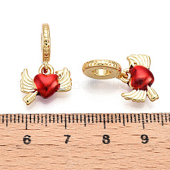 Brass Enamel European Dangle Charms&nbsp;KK-N254-246G