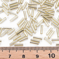 Plated Glass Bugle Beads&nbsp;SEED-S046-01B-22