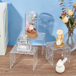 3Pcs 3 Sizes Water Ripple Acrylic Jewelry Display Risers&nbsp;ODIS-WH0061-04