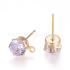 Brass Stud Earring Findings&nbsp;KK-L199-B03-G
