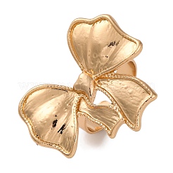 Bowknot Alloy Open Cuff Rings for Women&nbsp;RJEW-U028-03G