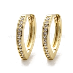 Teardrop Brass Micro Pave Cubic Zirconia Hoop Earrings&nbsp;EJEW-M082-10G