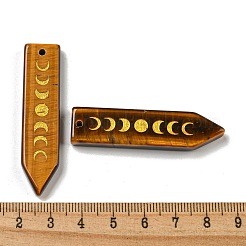 Natural Tiger Eye Moon Phase Pendants&nbsp;G-C145-01A