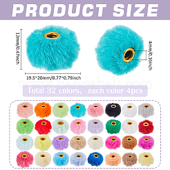 128Pcs 32 Colors Imitation Rabbit Hair European Beads&nbsp;FIND-PH0027-66
