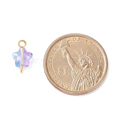 Star Glass Golden Tone Iron Connector Charms&nbsp;PALLOY-JF01732