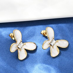 304 Stainless Steel Butterfly Stud Earrings&nbsp;EJEW-S268-01G-B