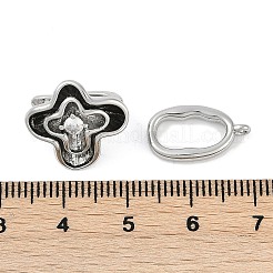Brass Micro Pave Clear Cubic Zirconia Fold Over Clasps&nbsp;KK-U043-18P