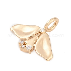 Brass Pave Cubic Zirconia Pendants&nbsp;KK-Q096-13G