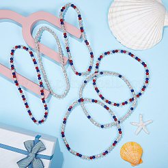 Polymer Clay Rhinestone Round Beaded Necklaces&nbsp;NJEW-SW00049-05