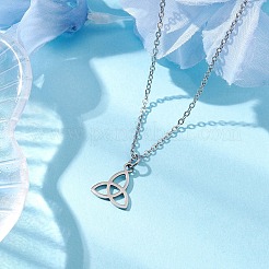 Non-Tarnish Trinity Knot/Triquetra 304 Stainless Steel Pendant Necklaces&nbsp;NJEW-JN04882-02