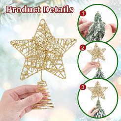 Glitter Iron Christmas Treetop Star Ornament&nbsp;AJEW-WH0031-83