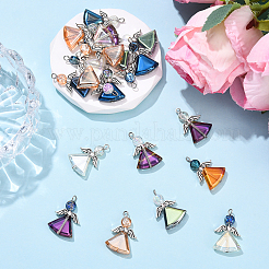 20Pcs Electroplate Transparent Glass Pendants&nbsp;PALLOY-YW00099