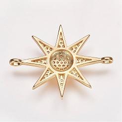 Brass Micro Pave Cubic Zirconia Links&nbsp;ZIRC-P049-17G