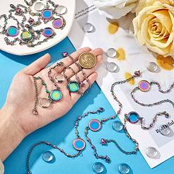 DIY Rainbow Color Blank Dome Link Bracelet Making Kit&nbsp;DIY-SZ0009-08