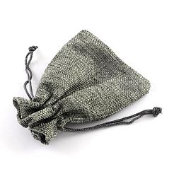 Polyester Imitation Burlap Packing Pouches Drawstring Bags&nbsp;ABAG-R005-9x7-04