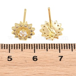 Brass Micro Pave Cubic Zirconia Stud Earrings for Women&nbsp;KK-A305-04G-02