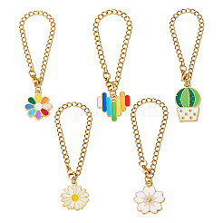 5Pcs 5 Styles Alloy Enamel Wine Glass Charms&nbsp;HJEW-TA0001-15