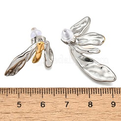 304 Stainless Steel Two-tone Stud Earrings for Women&nbsp;EJEW-R023-01GP-04