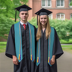 2Pcs 2 Colors Polyester Doctoral Cap Graduation Tassel Pendant Hanging&nbsp;FIND-CP0003-38C
