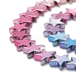 Rainbow Color Electroplate Non-magnetic Synthetic Hematite Beads Strands&nbsp;G-L489-I01