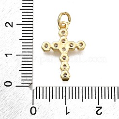 Brass Micro Pave Cubic Zirconia Pendants&nbsp;KK-Z100-44G-01