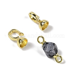 Natural Snowflake Obsidian with Brass Fold Over Clasps&nbsp;G-G141-02G-15