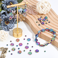 104Pcs Flat Round with Letter Electroplated Glass Beads&nbsp;GLAA-PA0001-81