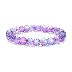 7Pcs 7 Color Bling Glass Round Beaded Stretch Bracelets Set for Women&nbsp;BJEW-JB08993