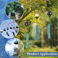 3Pcs 3 Colors Japanese Cast Iron & Ceramic Wind Chime&nbsp;HJEW-BC0001-64