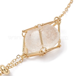 Adjustable Braided Brass Macrame Pouch Cable Chain Slider Bracelet Making&nbsp;BJEW-JB10285-02