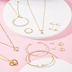 Brass Micro Pave Clear Cubic Zirconia Finger Rings & Earrings & Necklaces & Bangle&nbsp;SJEW-FS0001-03