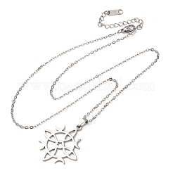 304 Stainless Steel Sun Moon Symbol Cutout Pendant Cable Chain Necklaces for Men Women&nbsp;NJEW-K308-07P