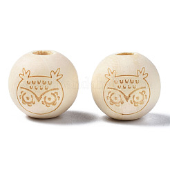 Unfinished Natural Wood European Beads&nbsp;WOOD-S045-149