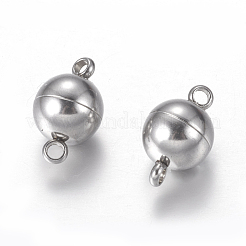 Tarnish Resistant 304 Stainless Steel Magnetic Clasps with Loops&nbsp;STAS-K006-8mm-04C