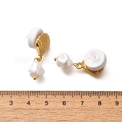 304 Stainless Steel Plastic Pearl Dangle Stud Earrings&nbsp;LS-EJEW-G422-01G-03