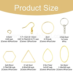DIY Hexagon/TeardropOval/Triangle Brass Dangle Earring Jewelry Making Kits&nbsp;DIY-FS0007-62