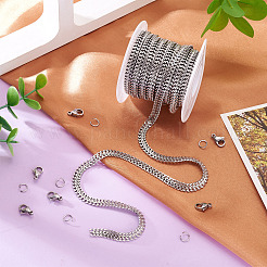 DIY 304 Stainless Steel Curb Chains Bracelet/Necklaces Making Kits&nbsp;DIY-TA0012-22