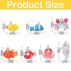 35Pcs 7 Styles Ocean Theme Resin Pendants&nbsp;RESI-YW0001-68