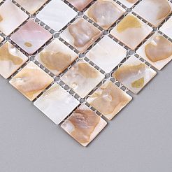 Natural Freshwater Shell Mosaic Tile Cabochons&nbsp;SHEL-Q029-05A