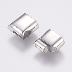 Tarnish Resistant Rectangle 304 Stainless Steel Magnetic Clasps with Glue-in Ends&nbsp;LS-STAS-M195-11