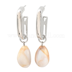 Brass Stud Dangle Earrings&nbsp;KK-CBA8324-17P