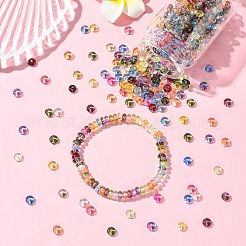 111Pcs Electroplate Transparent Colours Rainbow Glass Seed Beads&nbsp;SEED-YW0002-93A