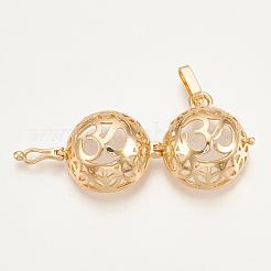 Rack Plating Brass Cage Pendants&nbsp;KK-S751-012KC
