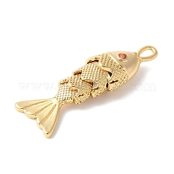 Brass Micro Pave Clear Cubic Zirconia Pendants&nbsp;KK-U064-18A-G