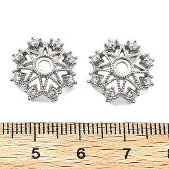 Brass Micro Pave Clear Cubic Zirconia Bead Caps&nbsp;KK-L222-007P